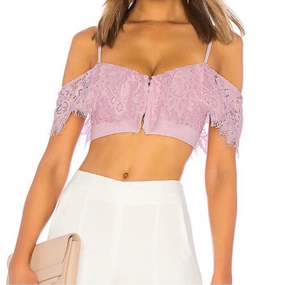 revolve NBD x Navan pink/lilac crop top